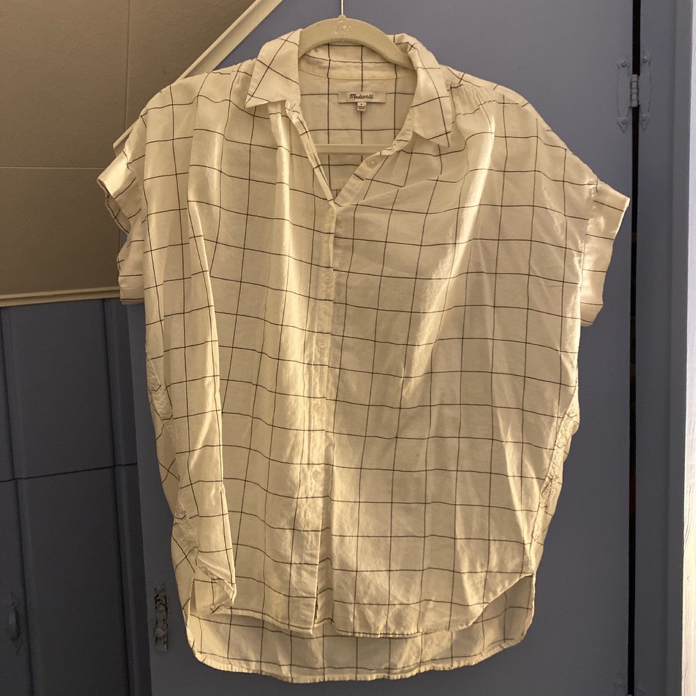Madewell Checked Short Sleeve Button Down